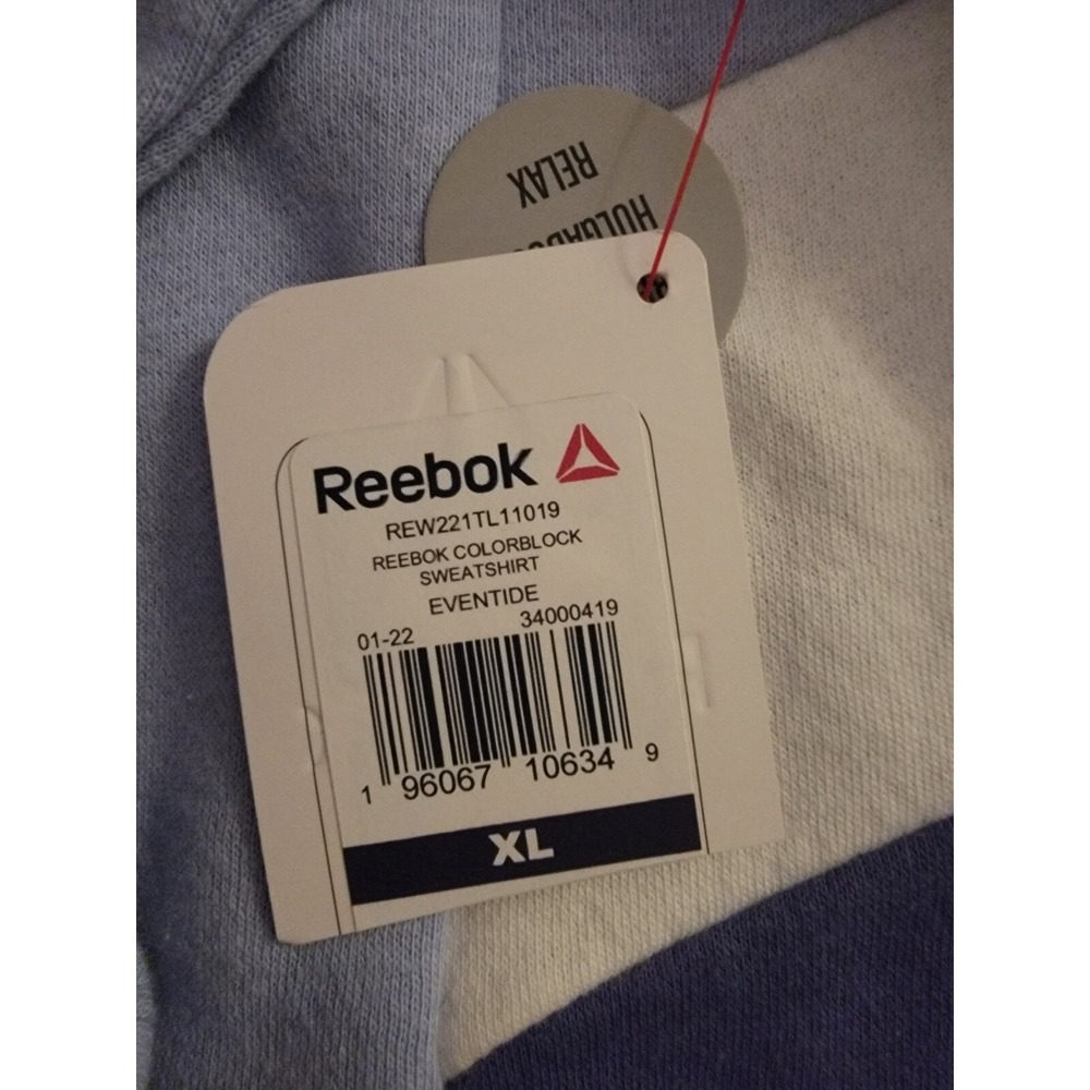 Reebok Womens Journey French Terry Cropped Crew Sweatshirt, Size XL Light Blue - Picture 5 of 5